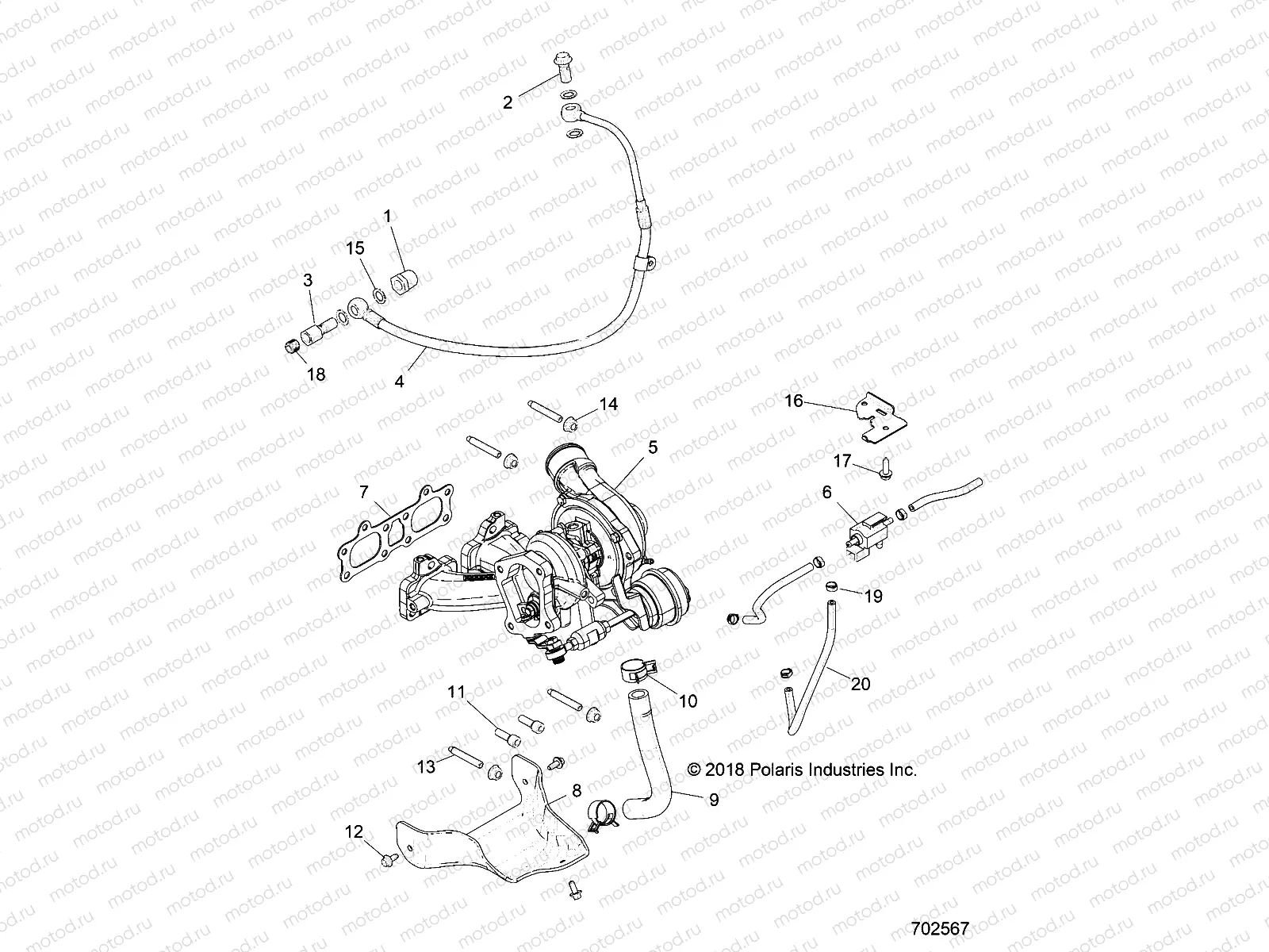 ENGINE | ENGINE, TURBO CHARGER MOUNTING - Z19VPL92AK/BK/AR/BR/AM/BM (702567)
