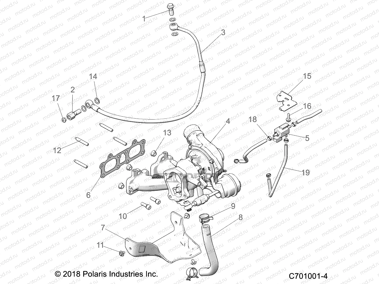 ENGINE | ENGINE, TURBO CHARGER MOUNTING - Z20NAE92KL (C701001-4)