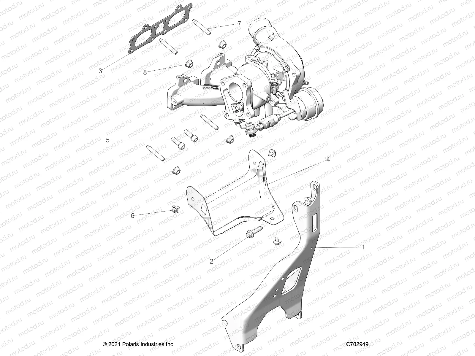 ENGINE | ENGINE, TURBO CHARGER MOUNTING - Z22GAE92AJ/BJ/GAK92AP/BP/GAV92AP/BP (C702949)
