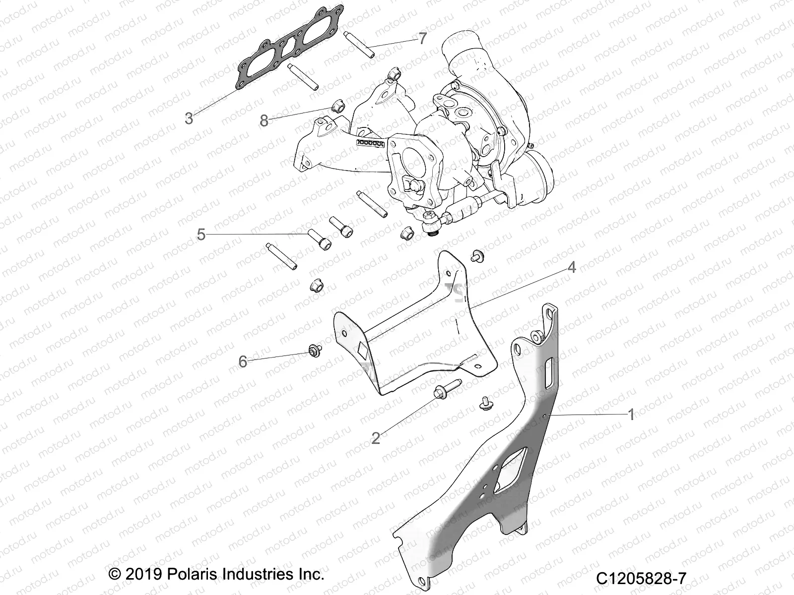 ENGINE | ENGINE, TURBO CHARGER MOUNTING - Z23R4E92A/92B (C1205828-7)