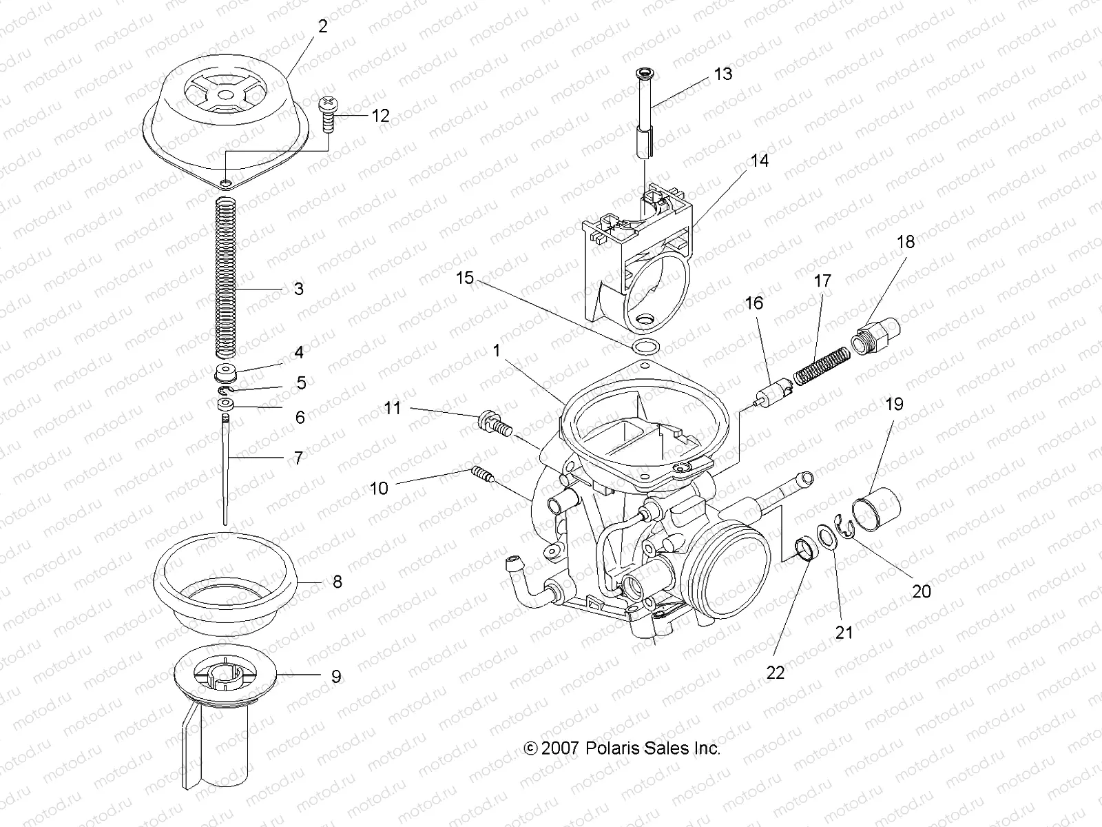 ENGINE | ENGINE, UPPER CARBURETOR - A11NG50AA (49ATVCARBUPPER08SCRAM)