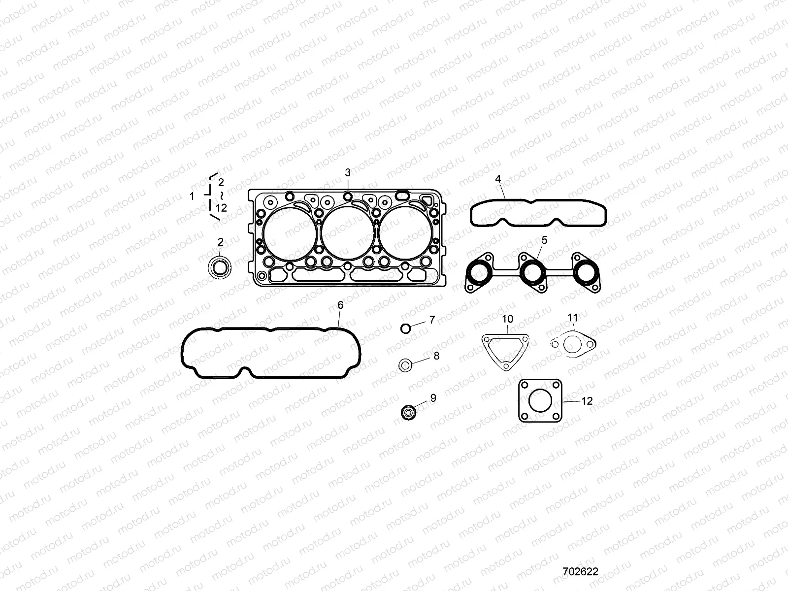 ENGINE | ENGINE, UPPER GASKET KIT  - R22RRED4JA (702622)
