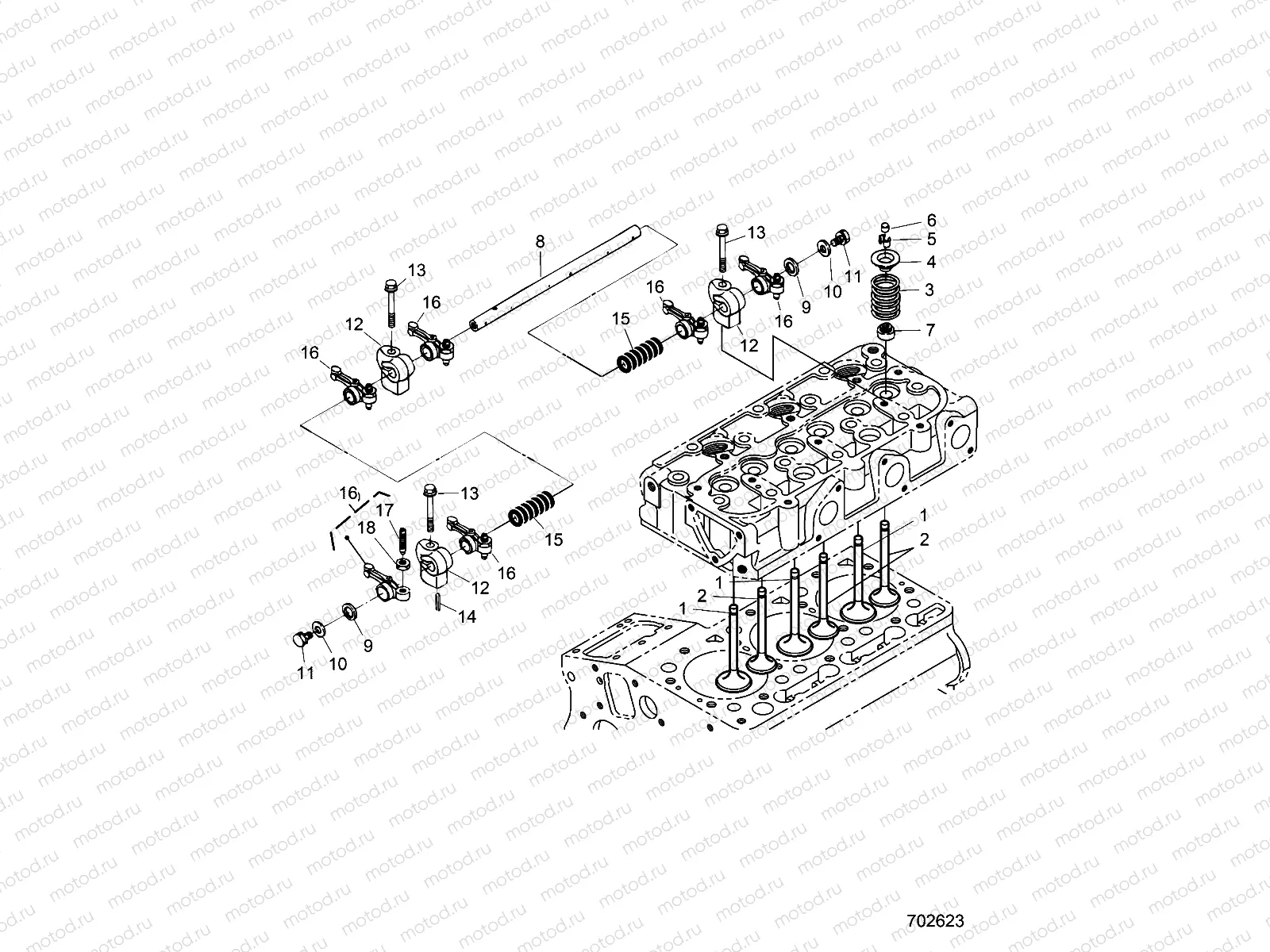 ENGINE | ENGINE, VALVE AND ROCKER ARM - D19BEPD4B4 (702623)
