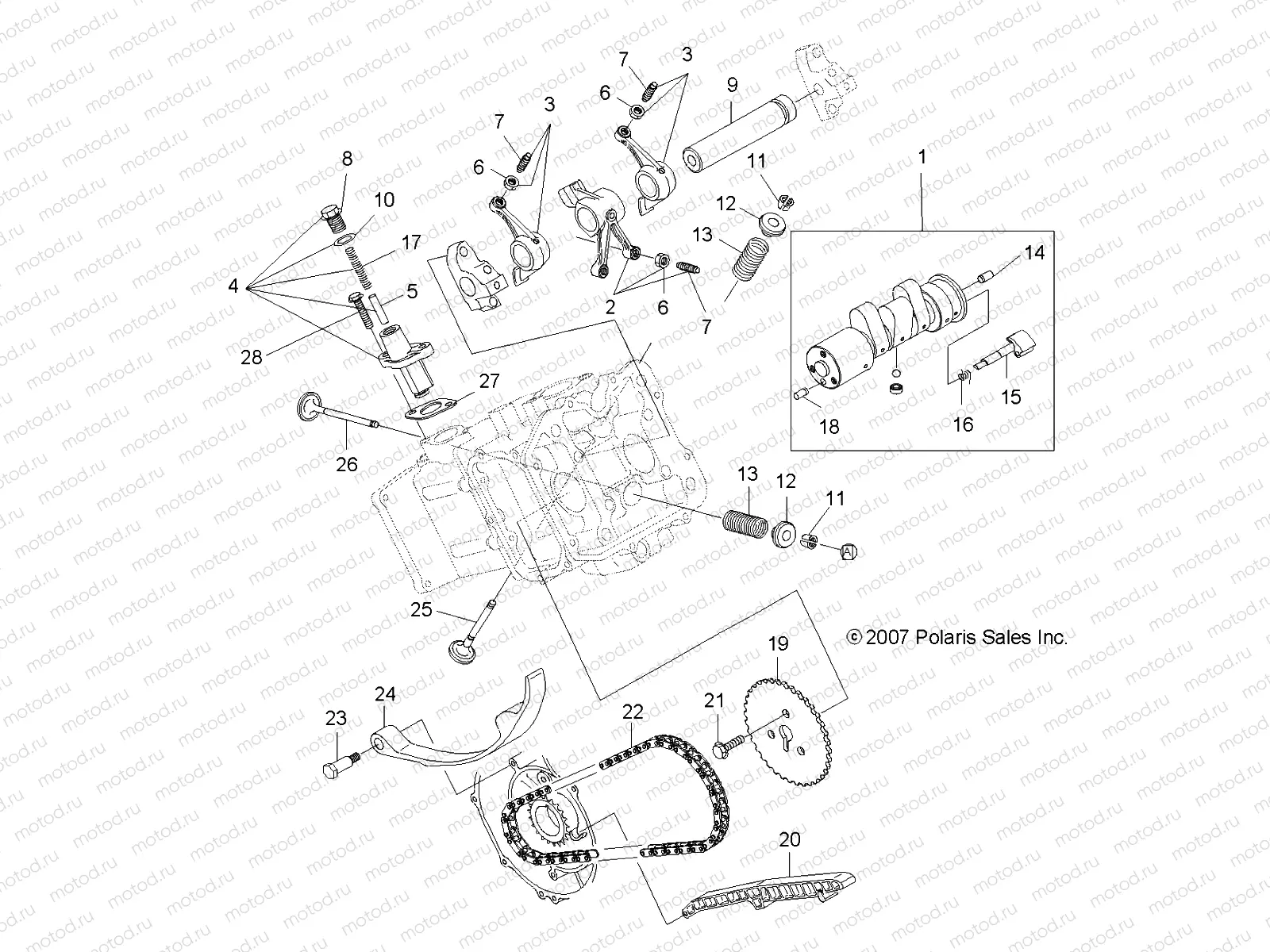 ENGINE | ENGINE, VALVES and CAMSHAFT - A08MH50SS/SQ (49ATVVALVE08SP500)