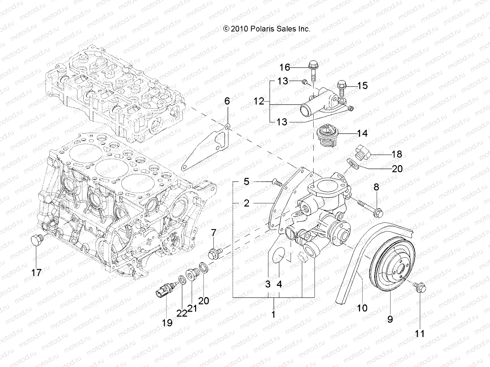 ENGINE | ENGINE, WATER COOLING SYSTEM - R13WH90DG (49RGRWATERPUMP11DCREW)