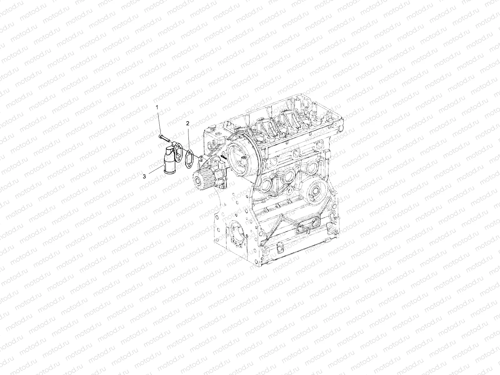 ENGINE | ENGINE, WATER INLET FLANGE - R17B1PD1AA/2P (49BRUTUSWATERINLET15DSL)
