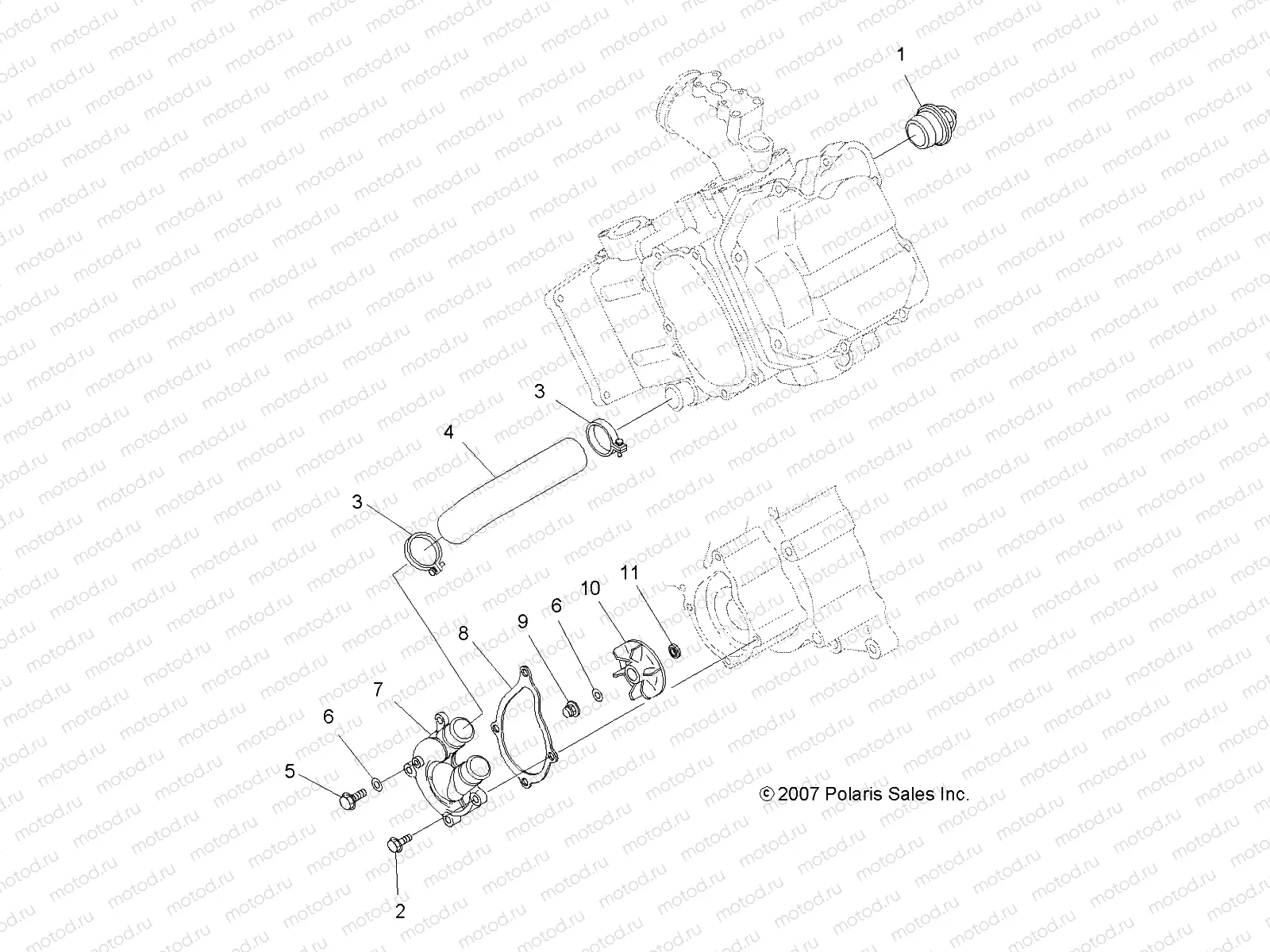 ENGINE | ENGINE, WATER PUMP - A08BA50FA (49ATVWATERPUMP08SCRAM)