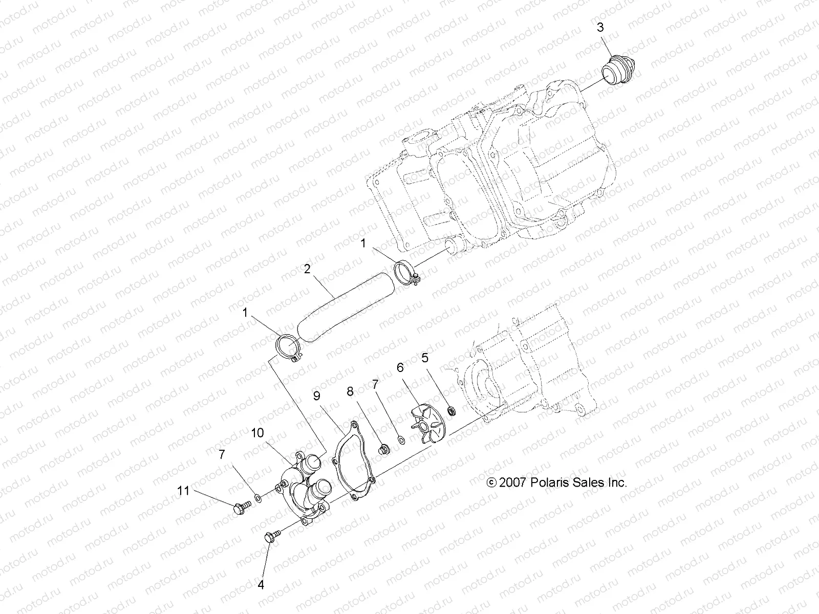 ENGINE | ENGINE, WATER PUMP - A09MN50ET (49ATVWATERPUMP08SP500)