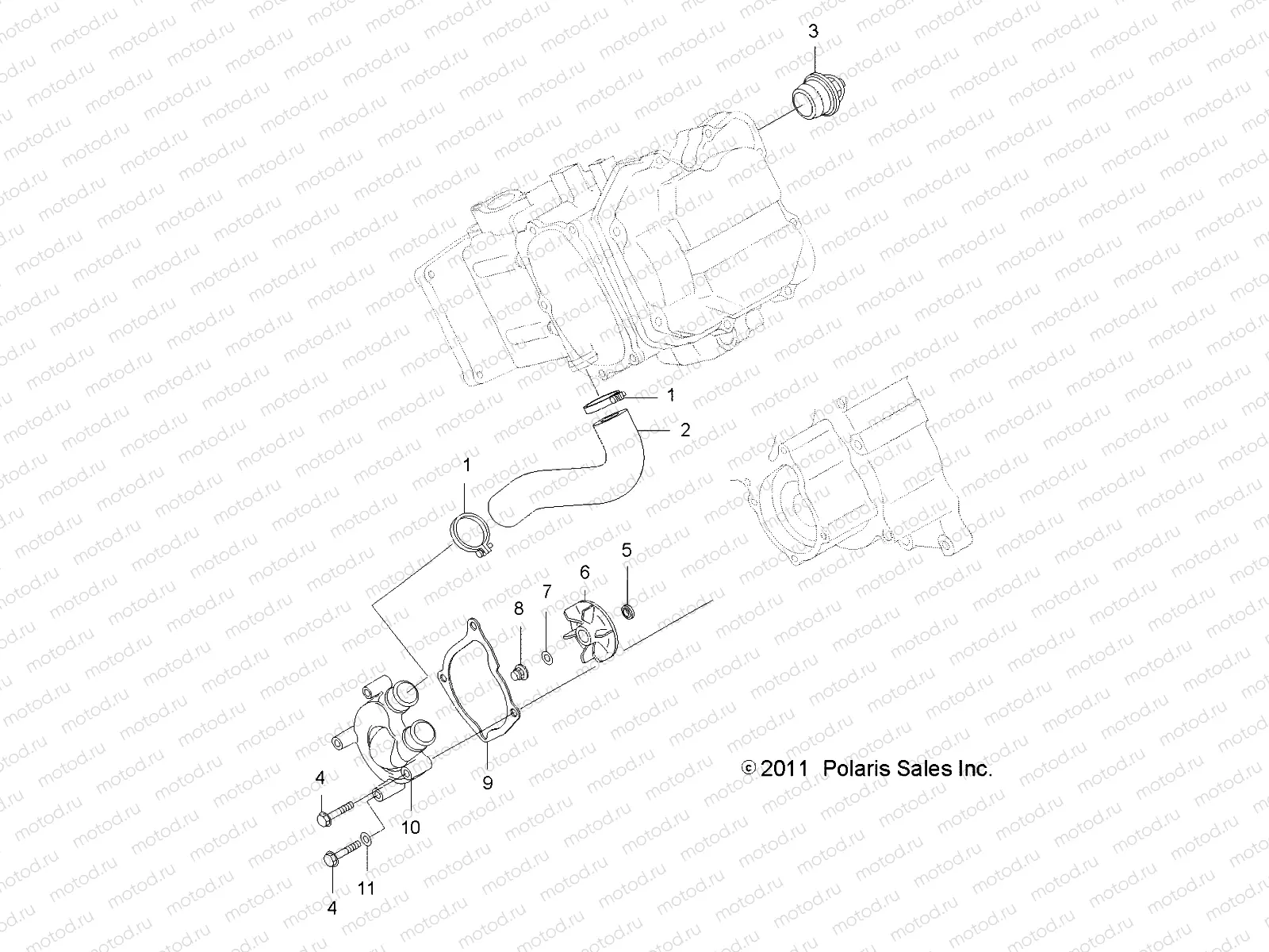ENGINE | ENGINE, WATER PUMP - A13MH46AF/AX/MS46AX (49ATVWATERPUMP12400)