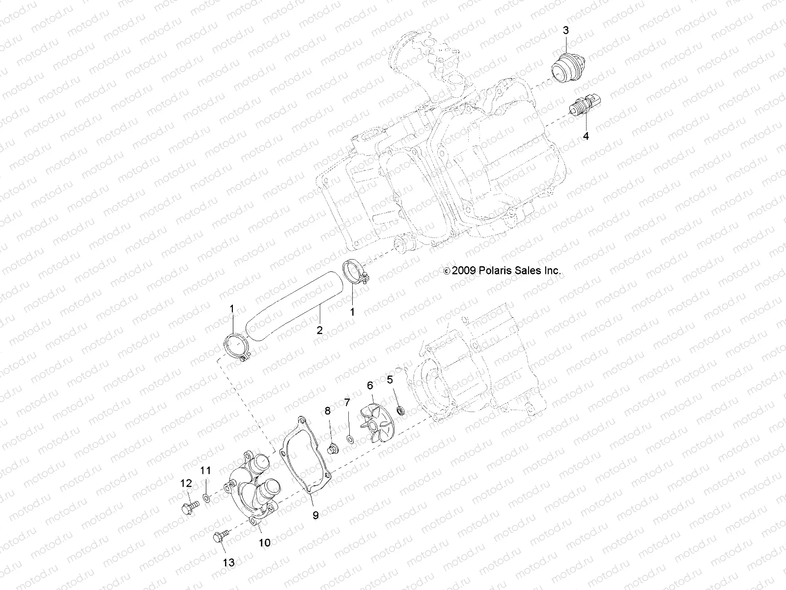ENGINE | ENGINE, WATER PUMP - R13RH50AG/AH/AM/AR (49RGRWATERPUMP105004X4)