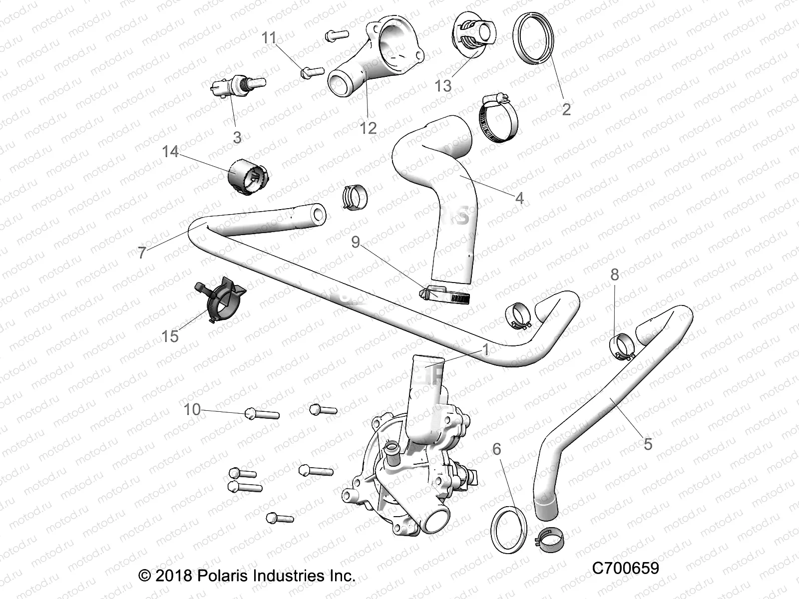ENGINE | ENGINE, WATERPUMP AND BYPASS - R19RRE99F1/FC/SC1/SCC/SFC/F1/SJ1/PCC/PFC (C700659)