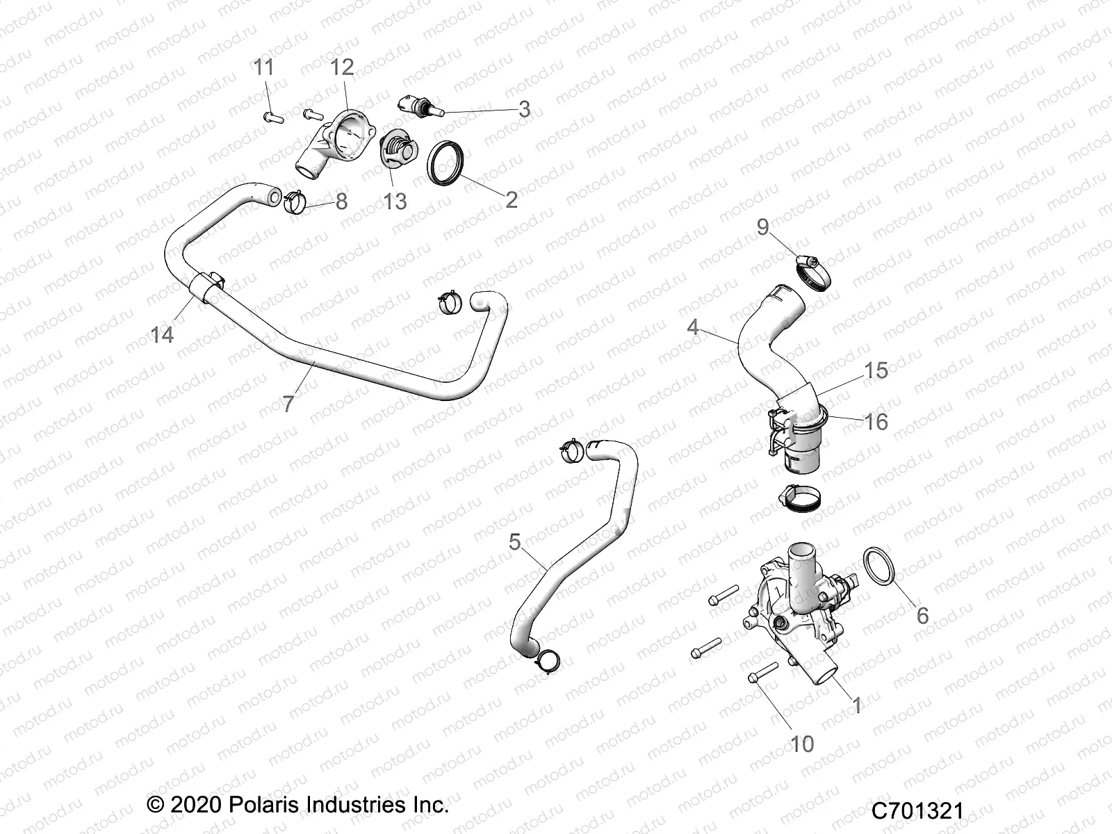 ENGINE | ENGINE, WATERPUMP AND BYPASS - R21RRE99DP (C701321)