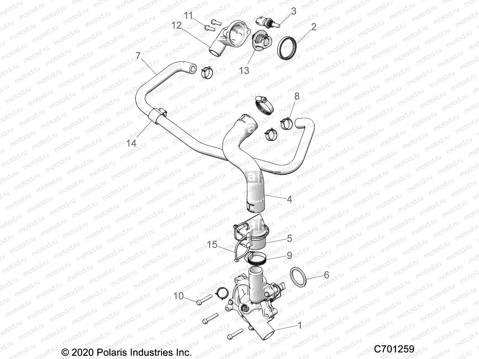 ENGINE | ENGINE, WATERPUMP AND BYPASS - R21RSH99AC/BC (C701259)