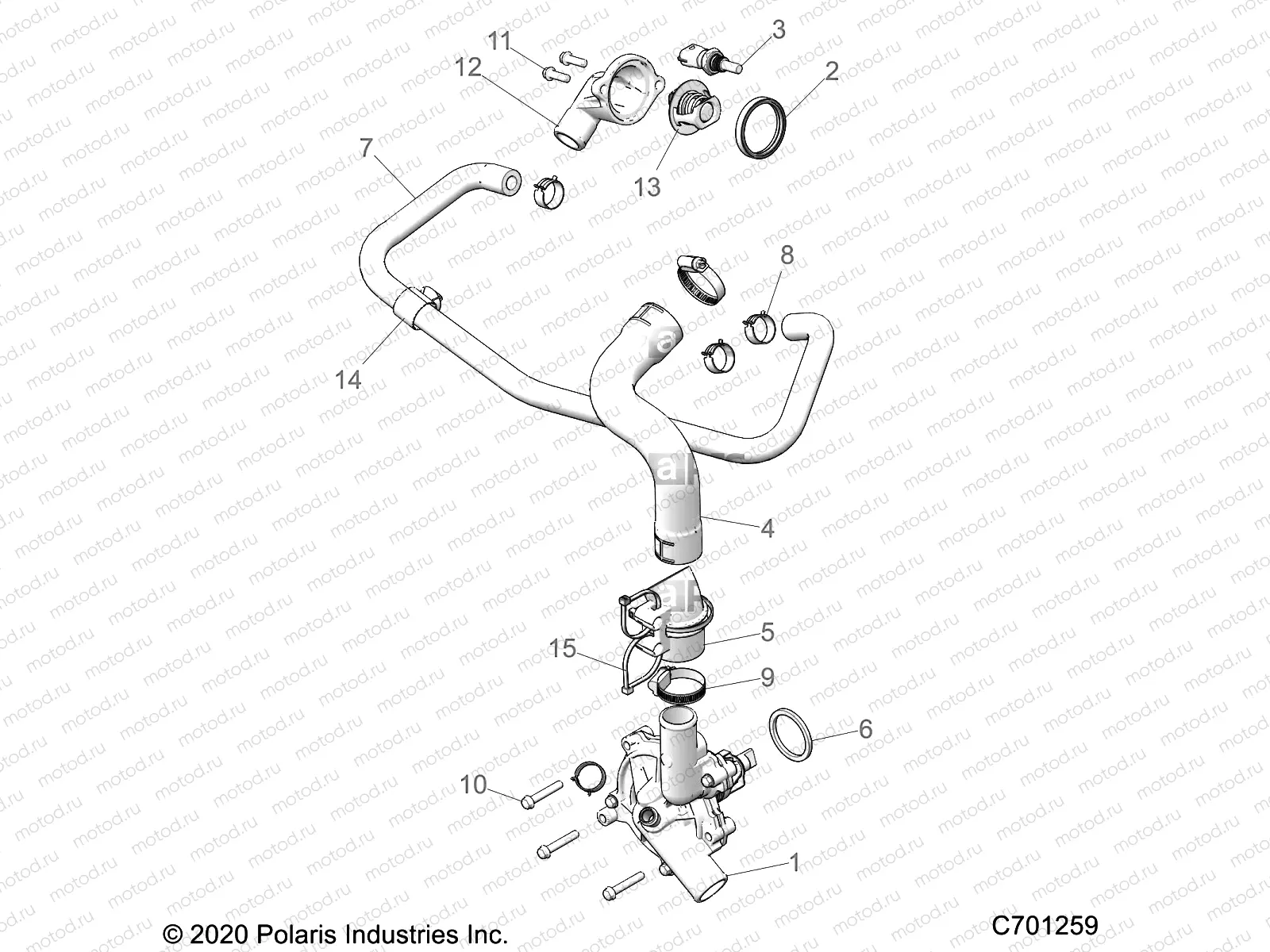 ENGINE | ENGINE, WATERPUMP AND BYPASS - R21RSV99AC/BC (C701259)