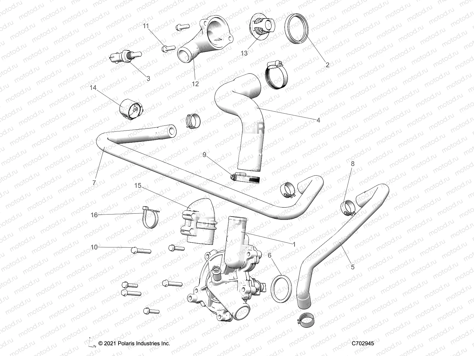 ENGINE | ENGINE, WATERPUMP AND BYPASS - R22RSJ99A9/B9 (C702945)