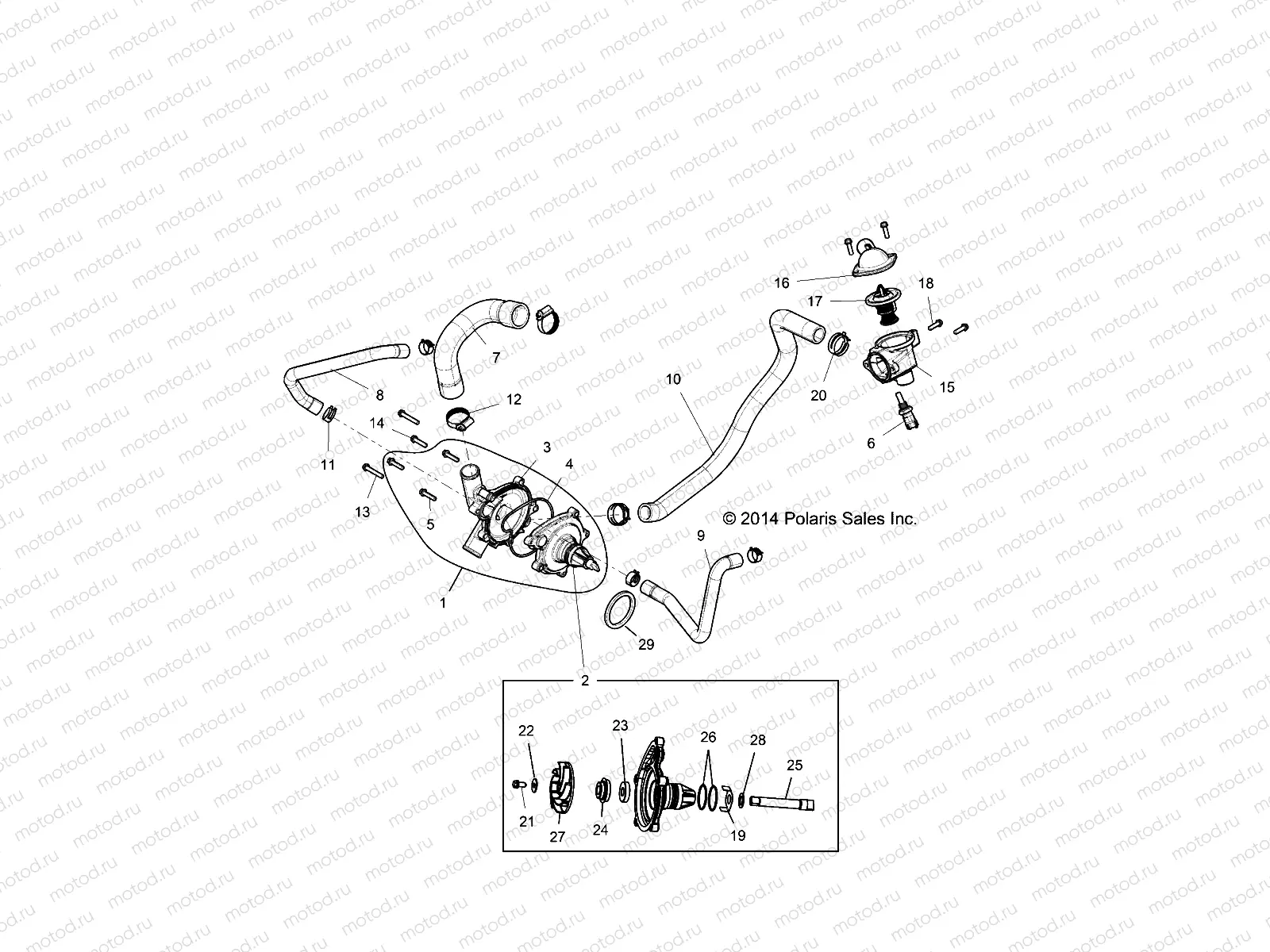 ENGINE | ENGINE, WATERPUMP AND BYPASS - Z16VBE99AK/AW/AB (49RGRWATERPUMP151000)