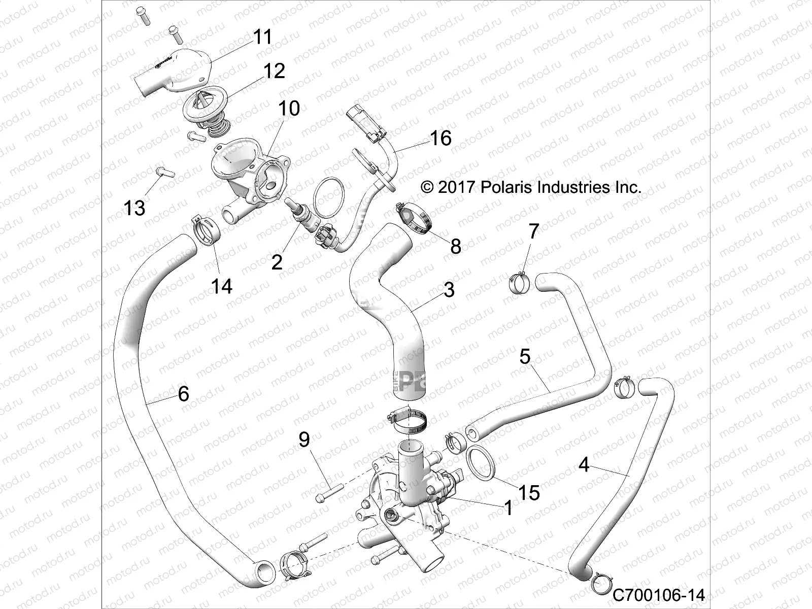 ENGINE | ENGINE, WATERPUMP AND BYPASS - Z22NAS99CZ (C700106-14)