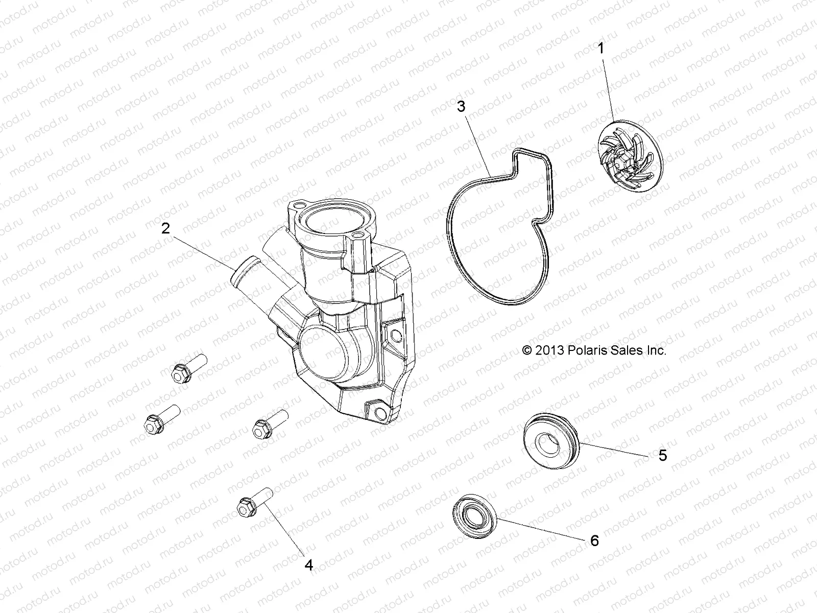 ENGINE | ENGINE, WATERPUMP IMPELLER AND COVER - L15U2NAGFA/MA (49ATVWATERPUMP14SP325)