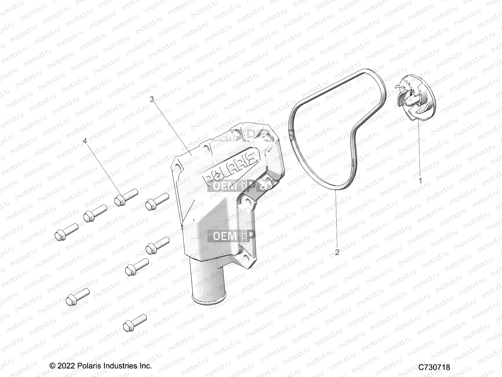 ENGINE | ENGINE, WATERPUMP IMPELLER and COVER - R23M4A57B1/EB4/B9 (C730718)
