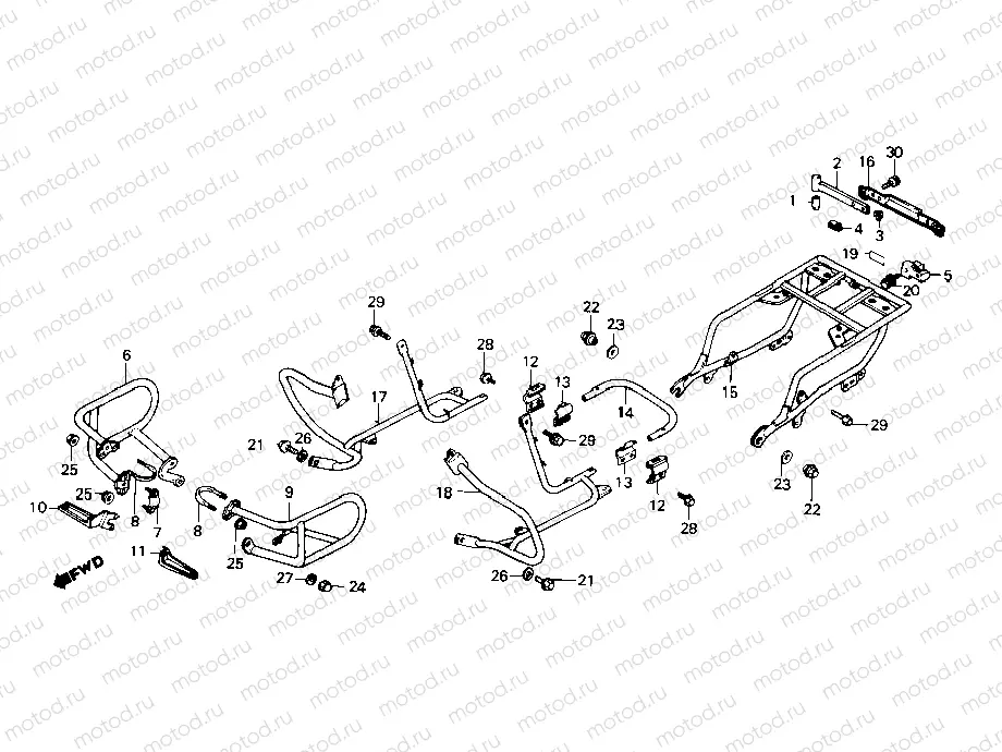 Engine Guard - Saddlebag stay