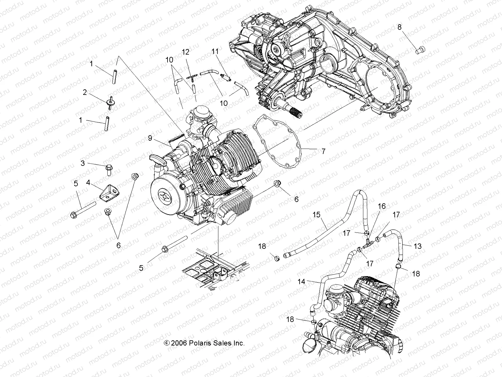 ENGINE MOUNTING - A07LB27FA/LH27FB (49ATVENGINE07HAWK) | ENGINE MOUNTING - A07LB27FA/LH27FB (49ATVENGINE07HAWK)