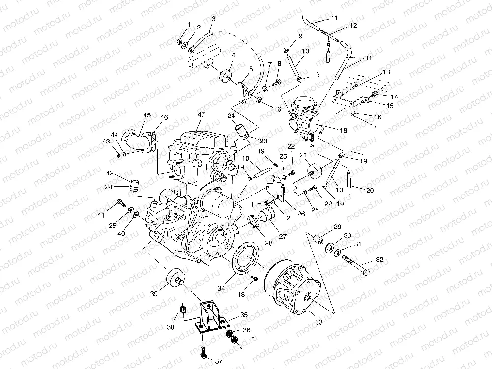 ENGINE MOUNTING  Scrambler 500 W97BC50A (4943074307A009) | ENGINE MOUNTING  Scrambler 500 W97BC50A (4943074307A009)