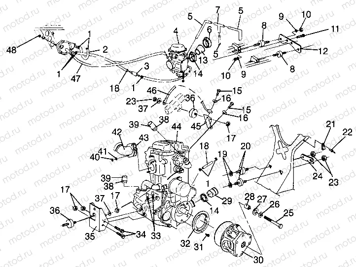 ENGINE MOUNTING SPORTSMAN 500 W969244 and SWEDISH SPORTSMAN 500 S969244 (4936093609A011) | ENGINE MOUNTING SPORTSMAN 500 W969244 and SWEDISH SPORTSMAN 500 S969244 (4936093609A011)