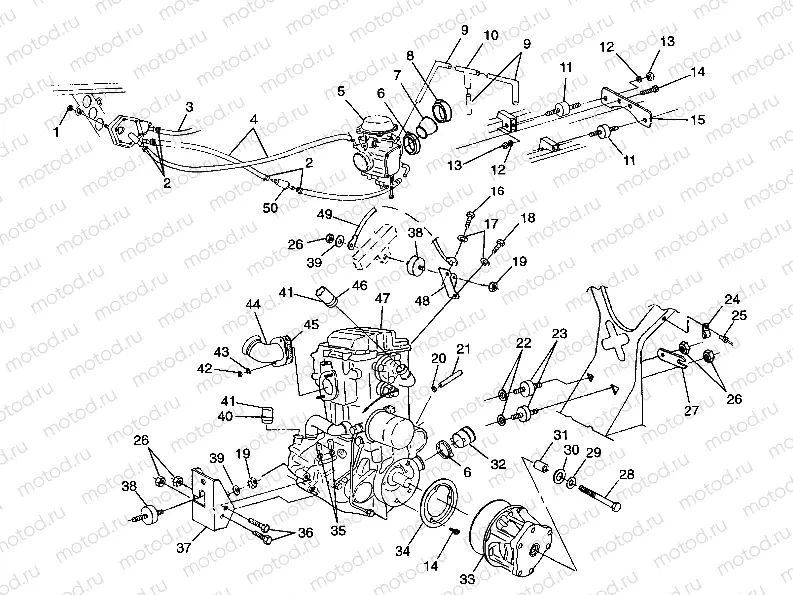 ENGINE MOUNTING  XPLORER 500 W97CD50A (4941354135A011) | ENGINE MOUNTING  XPLORER 500 W97CD50A (4941354135A011)
