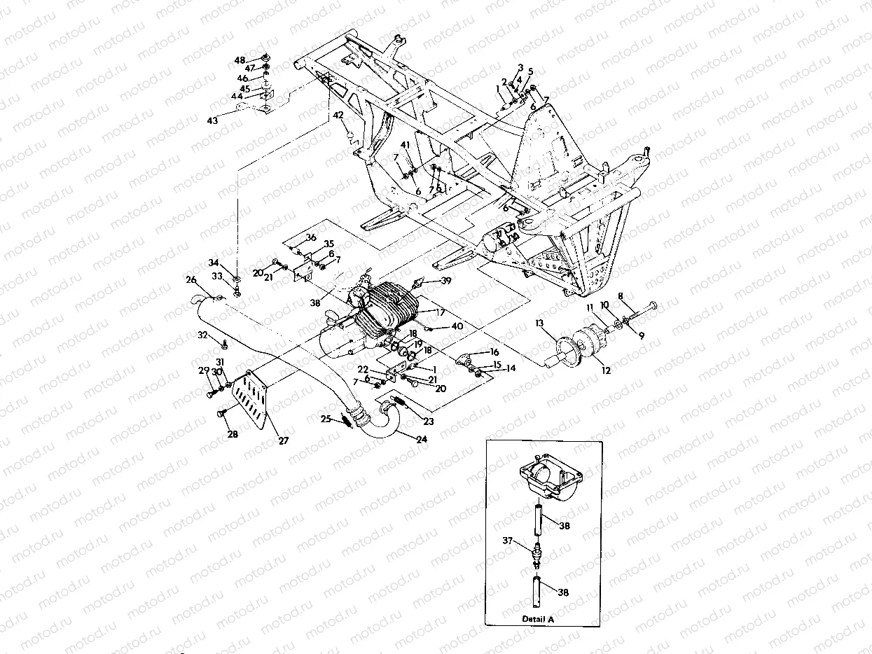 ENGINE & MUFFLER MTG. 250 4X4 - Update (4919791979005A) | ENGINE & MUFFLER MTG. 250 4X4 - Update (4919791979005A)