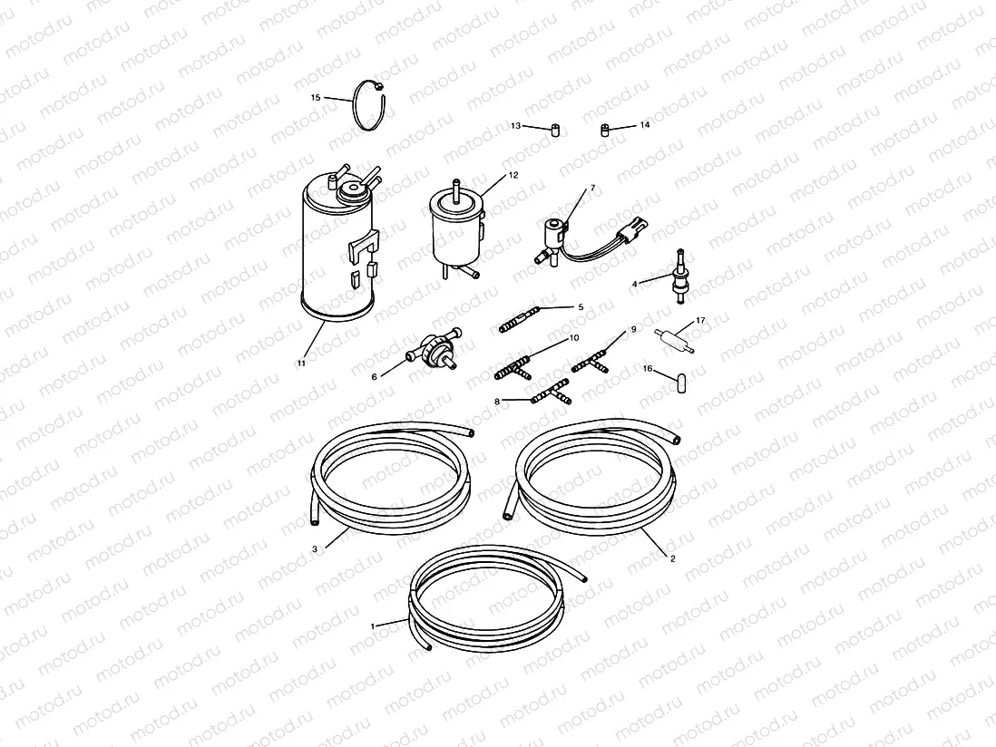 Evaporative Loss Equipment 3 Cyl (US California Models Only)