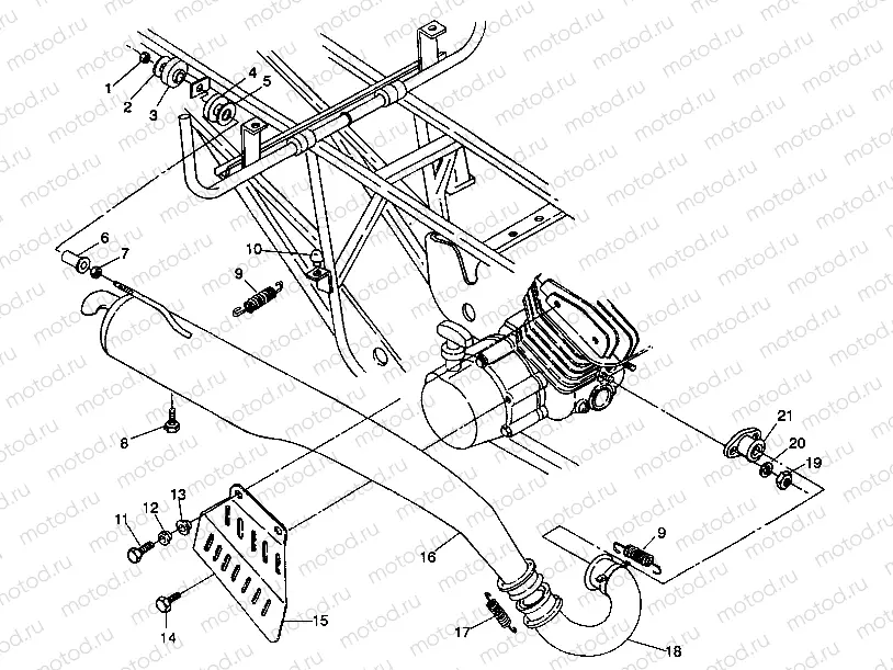 EXHAUST ASSEMBL 6X6 250 W93872 (4924092409007A) | EXHAUST ASSEMBL 6X6 250 W93872 (4924092409007A)