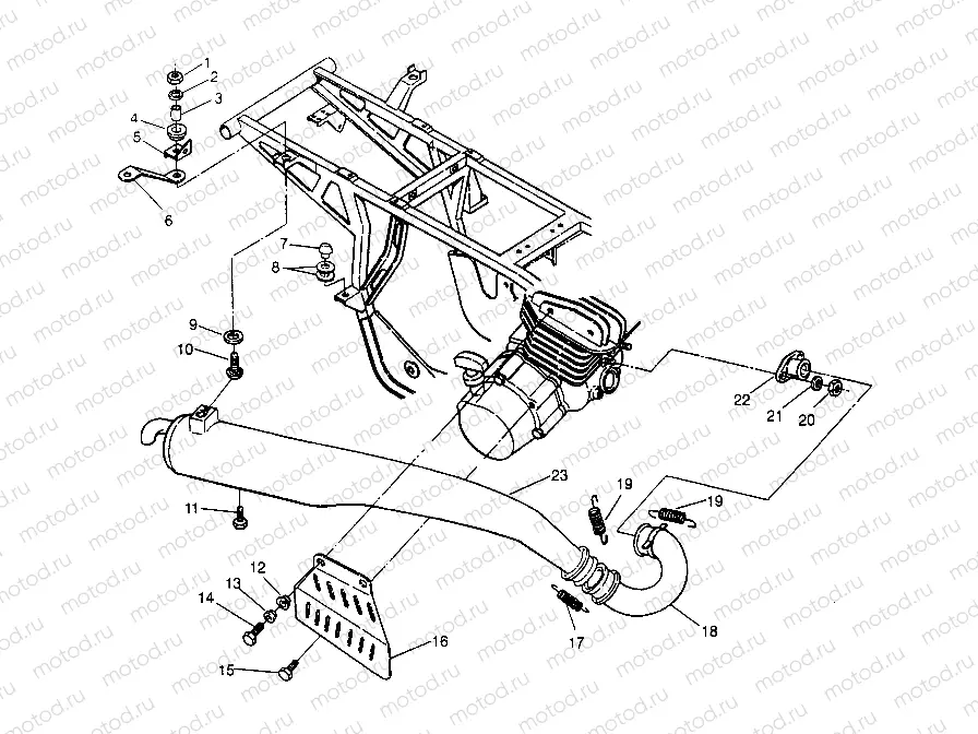 EXHAUST ASSEMBLY  Trail Boss W958527 (4930323032A010) | EXHAUST ASSEMBLY  Trail Boss W958527 (4930323032A010)