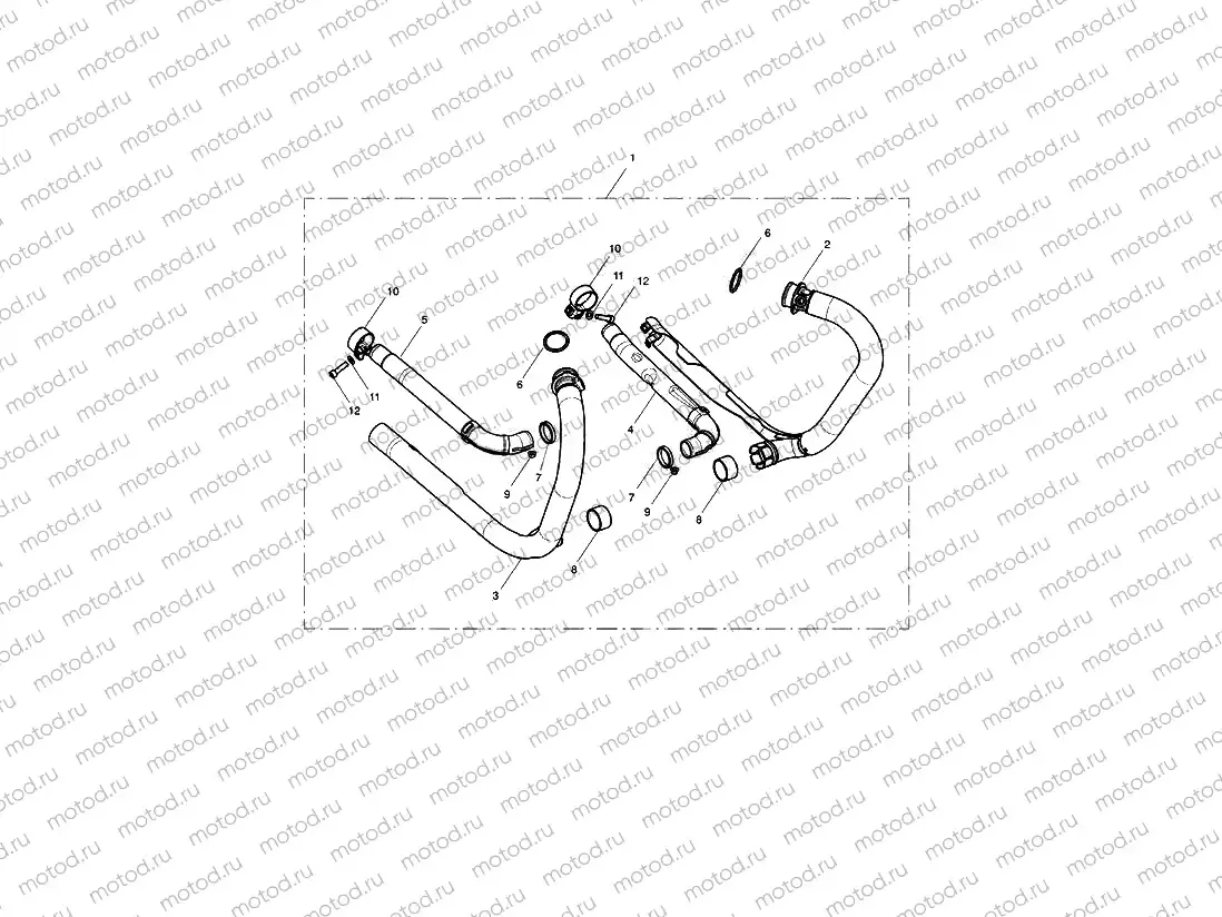 Exhaust Header, Pair, Black