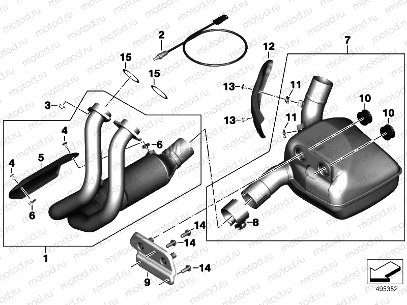 EXHAUST MANIFOLD WITH FRONT MUFFLER