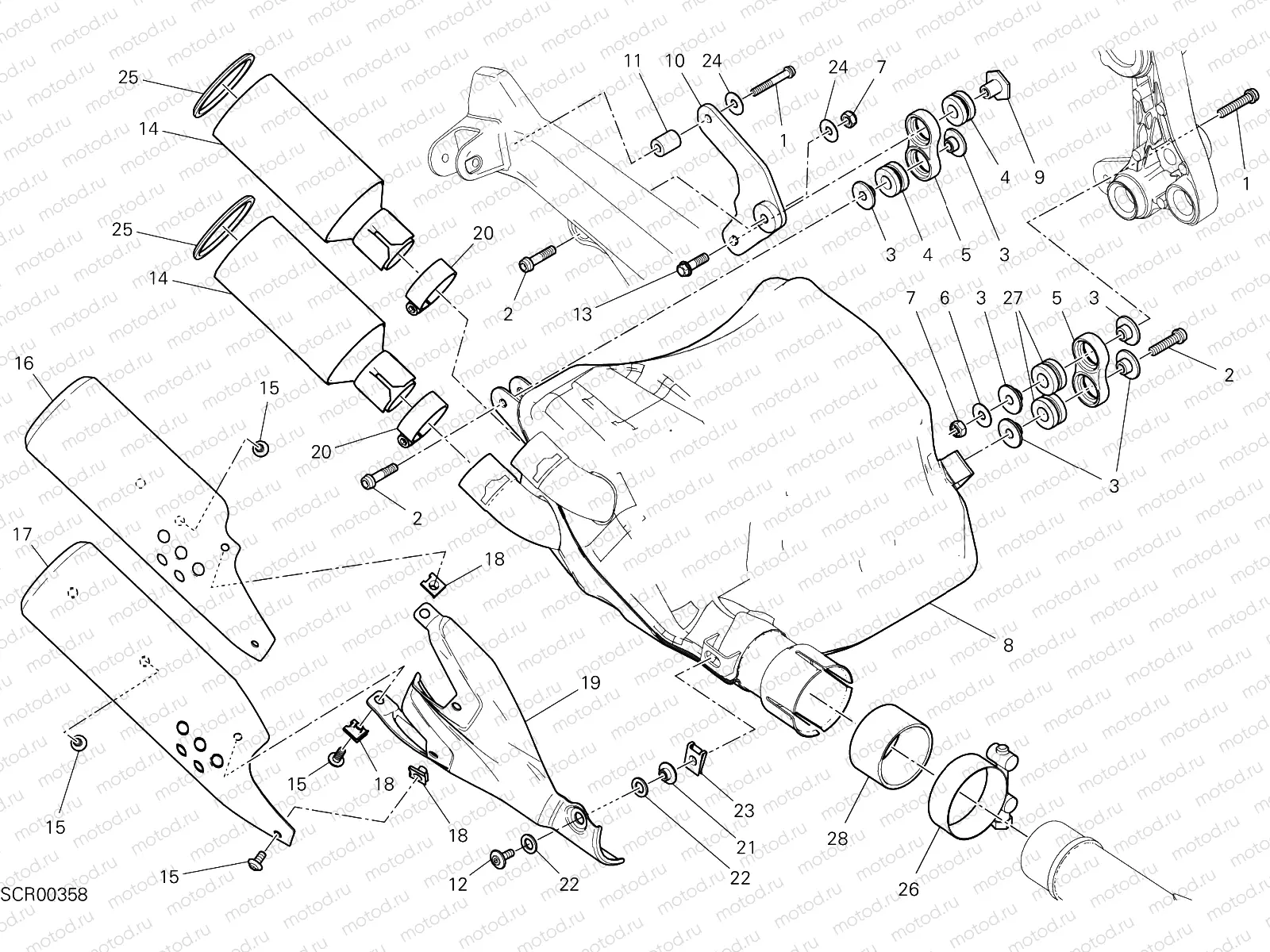EXHAUST SILENCER [MOD:SCR800NS;XST:EUR,GSO,ROK,TWN]