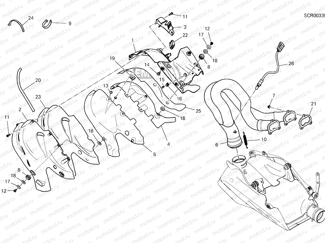 Exhaust System 2 (CAN, CAL, TAIWAN & AUSTRALIA)