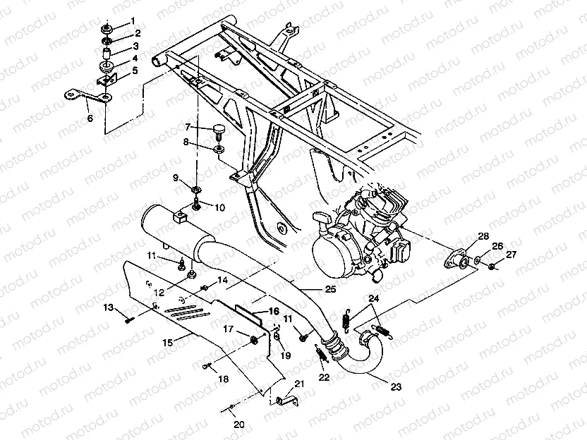 EXHAUST SYSTEM 4X4 350L S938139 (4924342434006A) | EXHAUST SYSTEM 4X4 350L S938139 (4924342434006A)