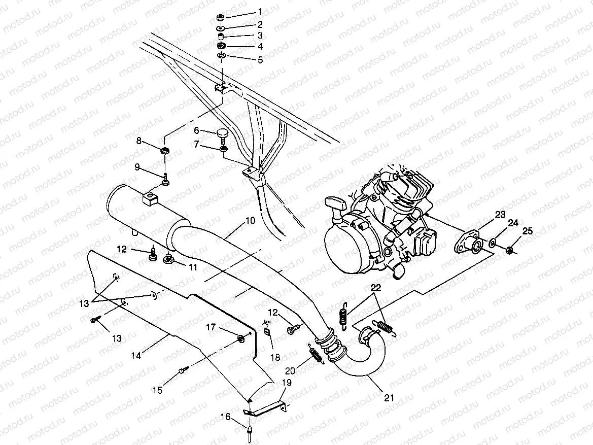 EXHAUST SYSTEM 6X6 400L - W968740 and  6X6 400L Norwegian - N968740 (4935963596A012) | EXHAUST SYSTEM 6X6 400L - W968740 and  6X6 400L Norwegian - N968740 (4935963596A012)