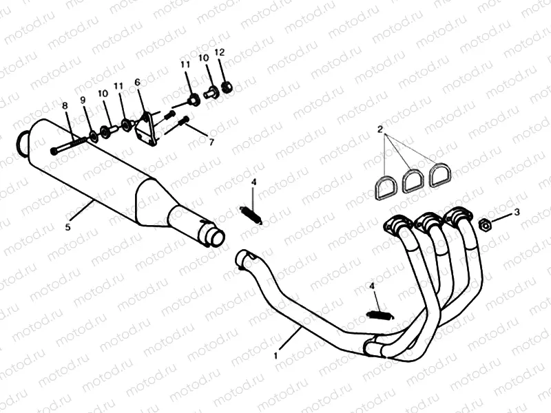 Exhaust System 885cc Engine