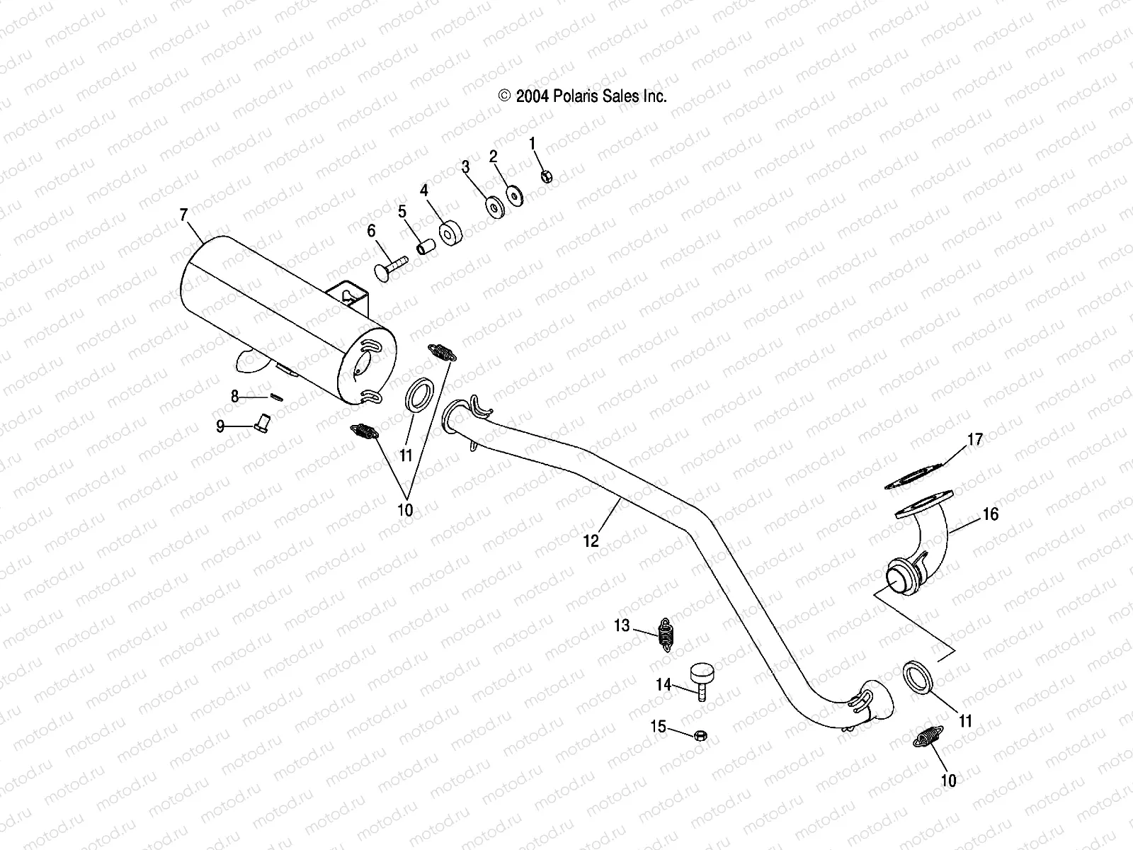 EXHAUST SYSTEM - A04JD50AA/AB/CA (4995189518B05) | EXHAUST SYSTEM - A04JD50AA/AB/CA (4995189518B05)