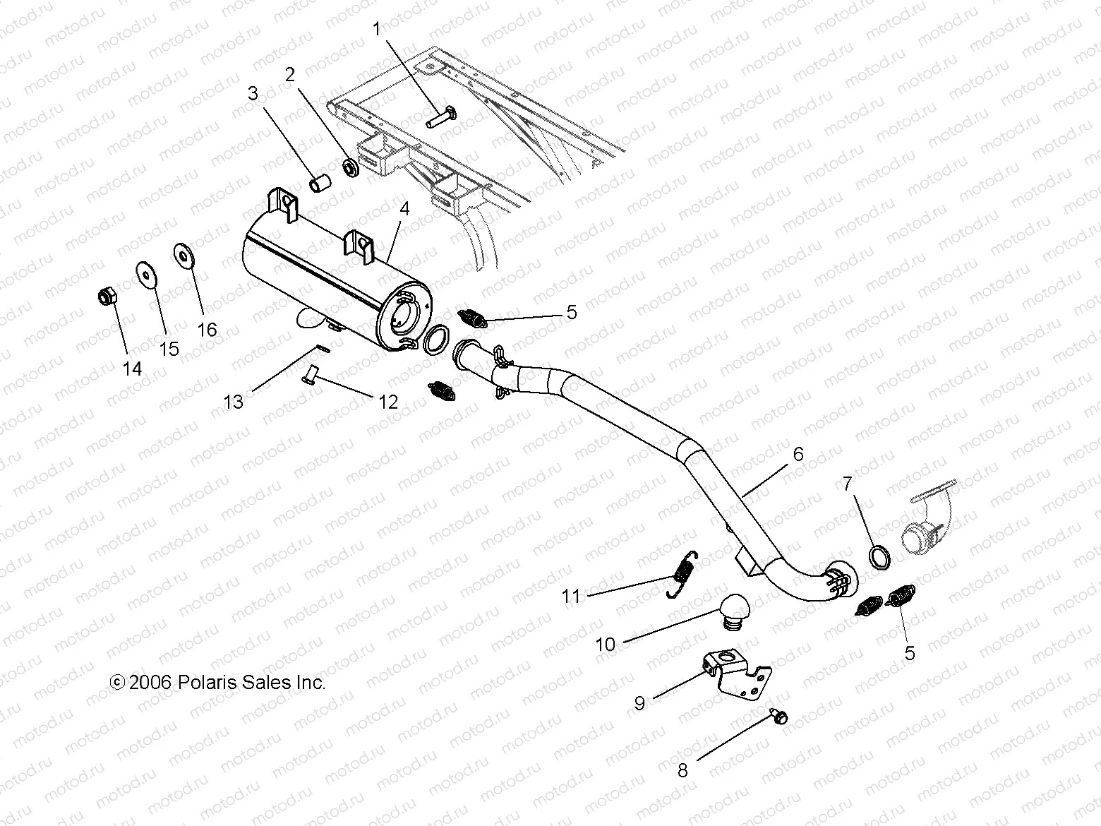 EXHAUST SYSTEM - A07BA50FA (49ATVEXHAUST07SCRMIN) | EXHAUST SYSTEM - A07BA50FA (49ATVEXHAUST07SCRMIN)