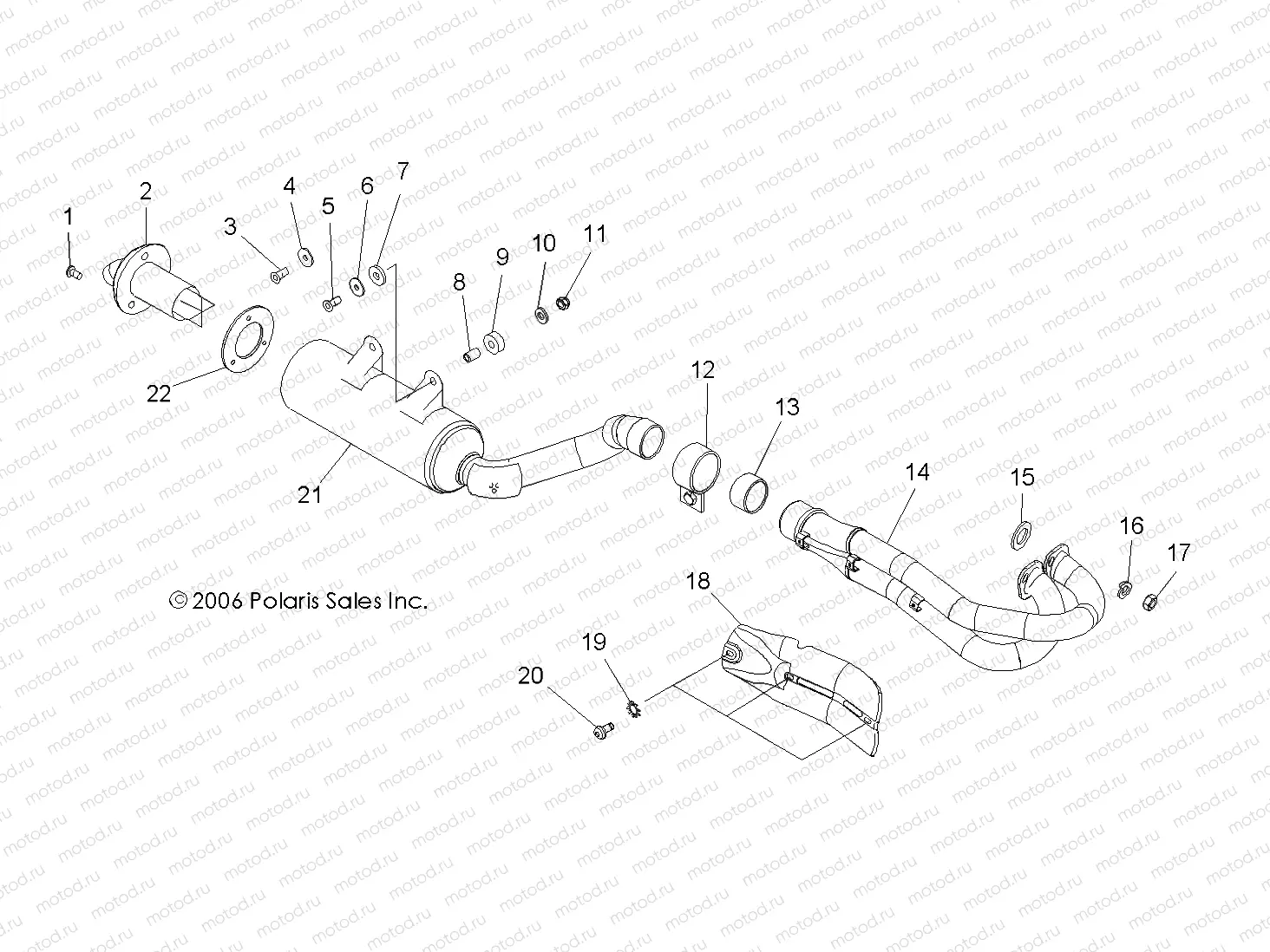 EXHAUST SYSTEM - A07GJ50AA/AB/AC (49ATVEXHAUSTPRED500) | EXHAUST SYSTEM - A07GJ50AA/AB/AC (49ATVEXHAUSTPRED500)