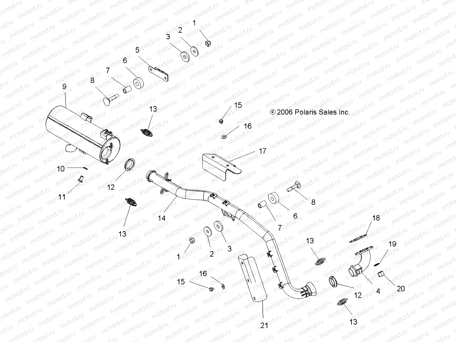 EXHAUST SYSTEM - A07MH46AA/AZ (49ATVEXHAUSTSP450) | EXHAUST SYSTEM - A07MH46AA/AZ (49ATVEXHAUSTSP450)