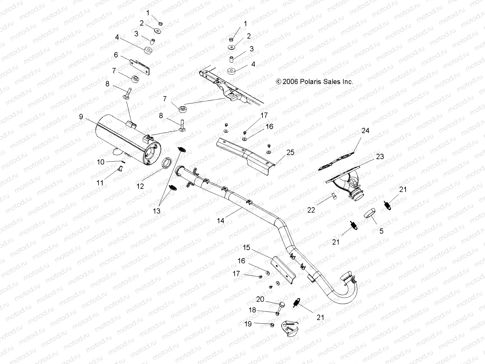 EXHAUST SYSTEM - A07MH68AX/AY/AZ (49ATVEXHAUST07700) | EXHAUST SYSTEM - A07MH68AX/AY/AZ (49ATVEXHAUST07700)