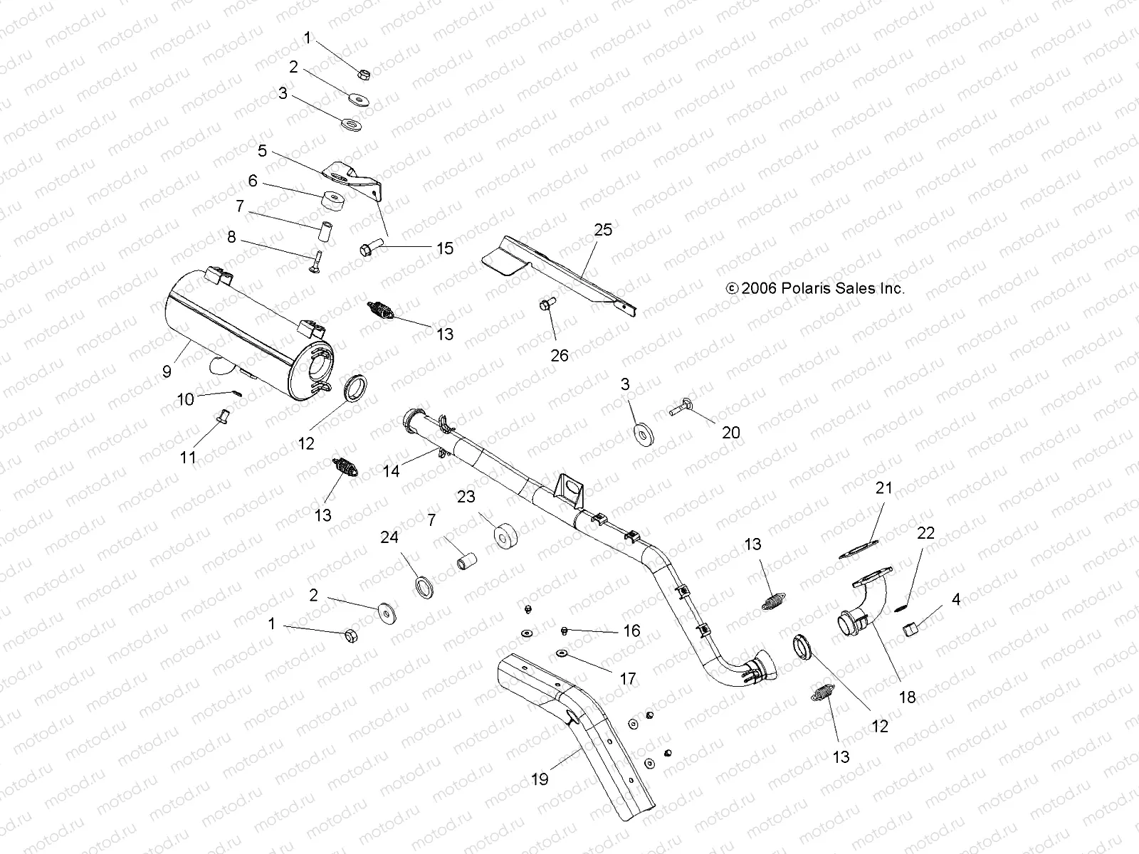 EXHAUST SYSTEM - A07TH50AL/AQ/AU/AZ/TN50AF/AS/AU (49ATVEXHAUSTX2500EFI) | EXHAUST SYSTEM - A07TH50AL/AQ/AU/AZ/TN50AF/AS/AU (49ATVEXHAUSTX2500EFI)