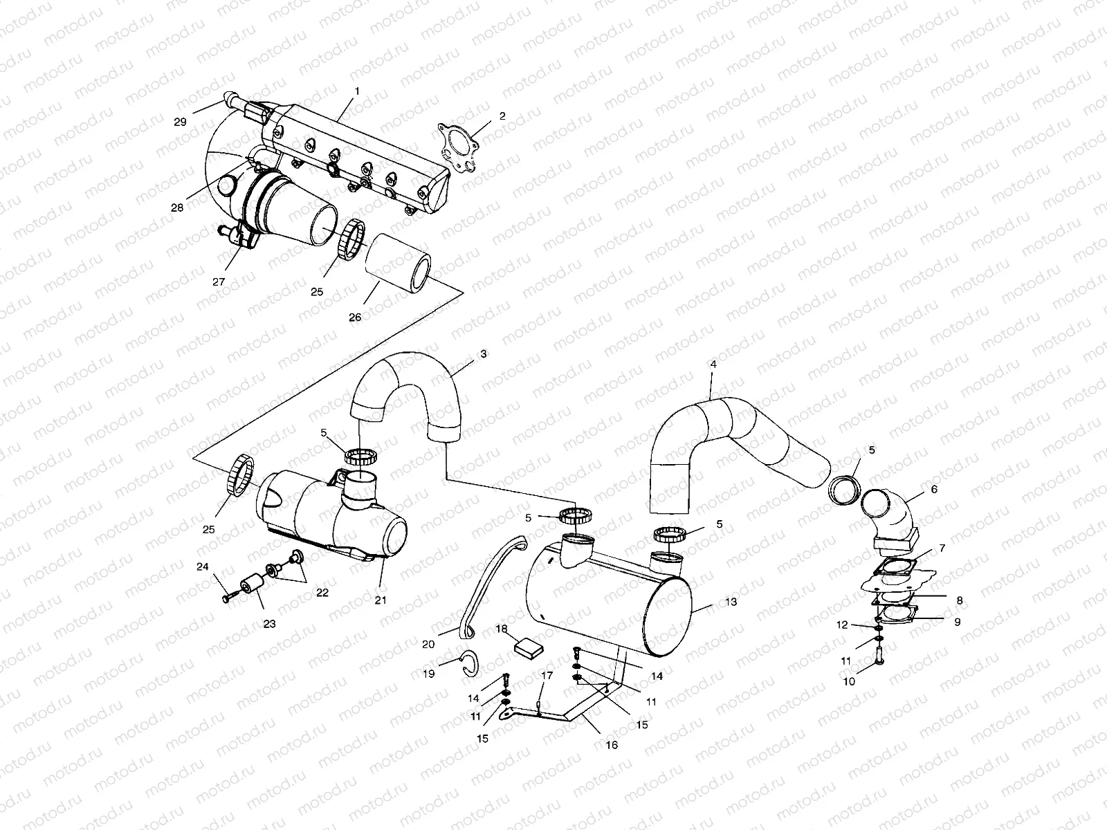 EXHAUST SYSTEM - B994596 (4955995599b005) | EXHAUST SYSTEM - B994596 (4955995599b005)