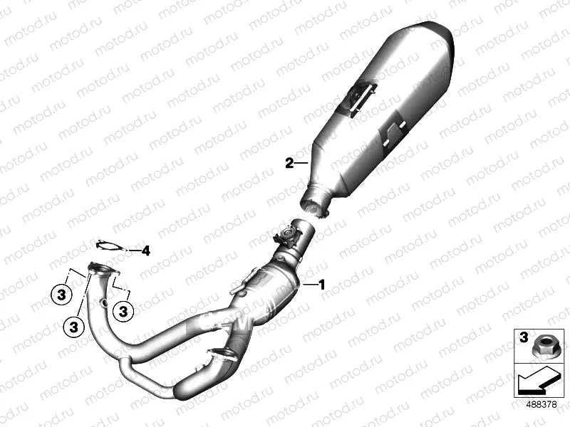 EXHAUST SYSTEM, CHROME-PLATED