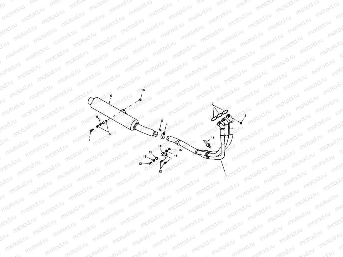 Exhaust System Double sided swingarm » 161317