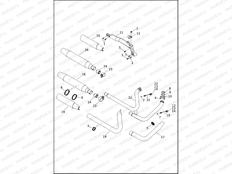 EXHAUST SYSTEM - FLDE, FXBR, FXBRS