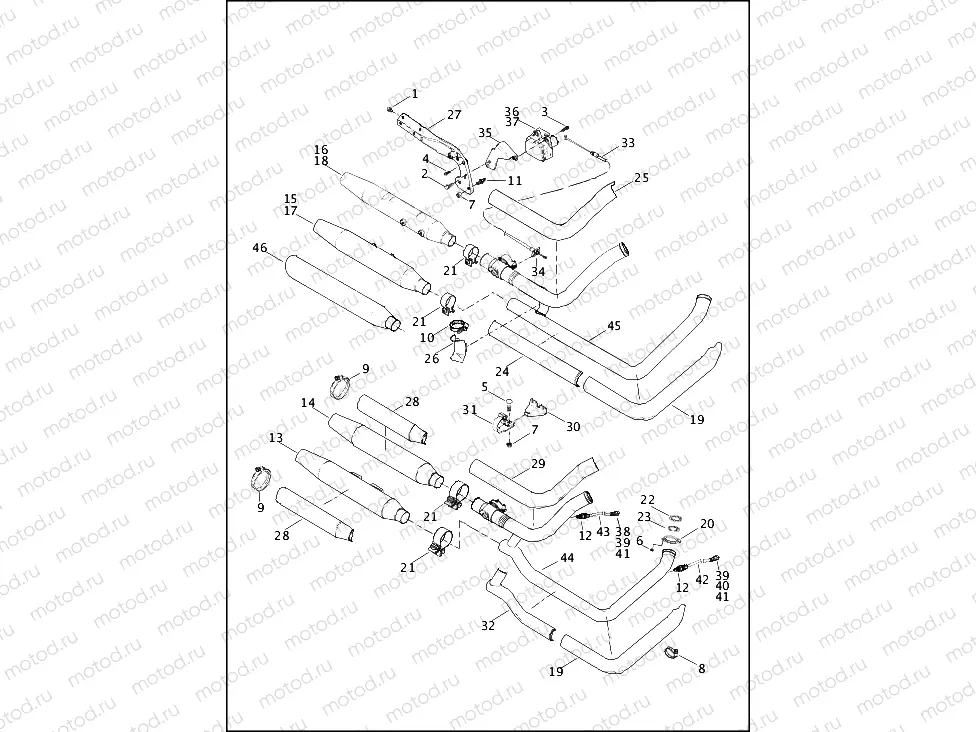 EXHAUST SYSTEM - FLS, FLSS, FLSTF, FLSTFB, FLSTFBS AND FLSTN (1 OF 2)